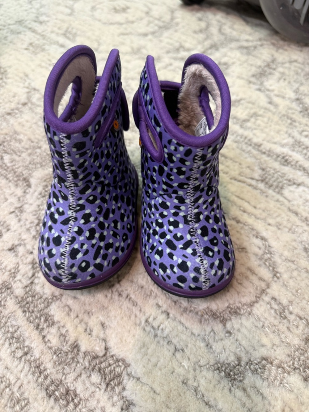 Bogs Purple Leopard Print Kids Winter Boots